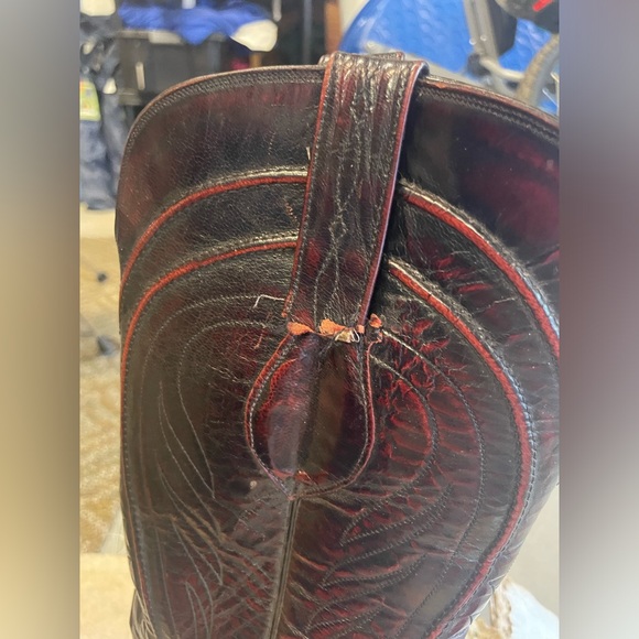 Lucchese cowboy boots. Maid in Texas. Black cherry color - Picture 6 of 6